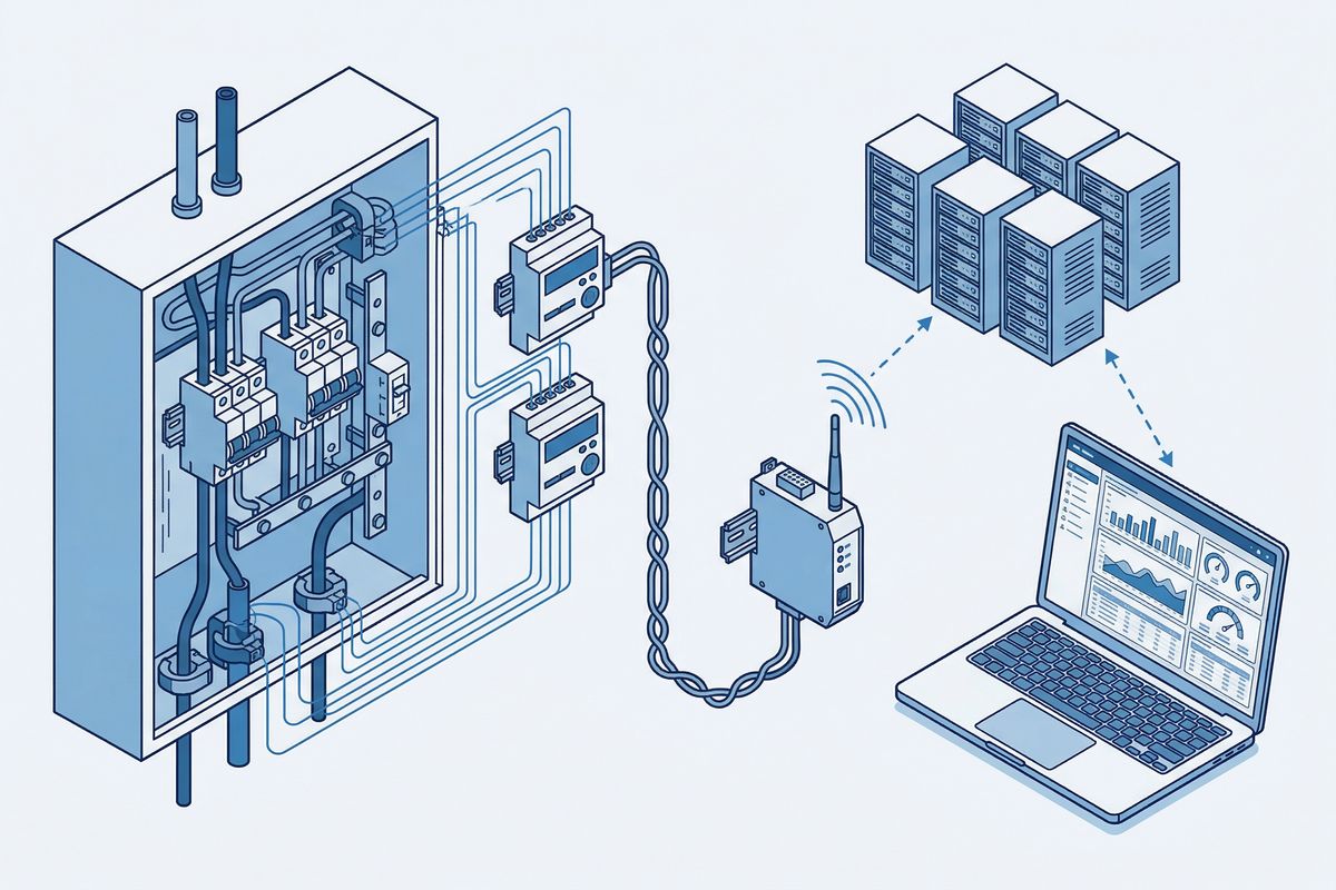 Arsitektur IoT energy monitoring dari meter sampai dashboard