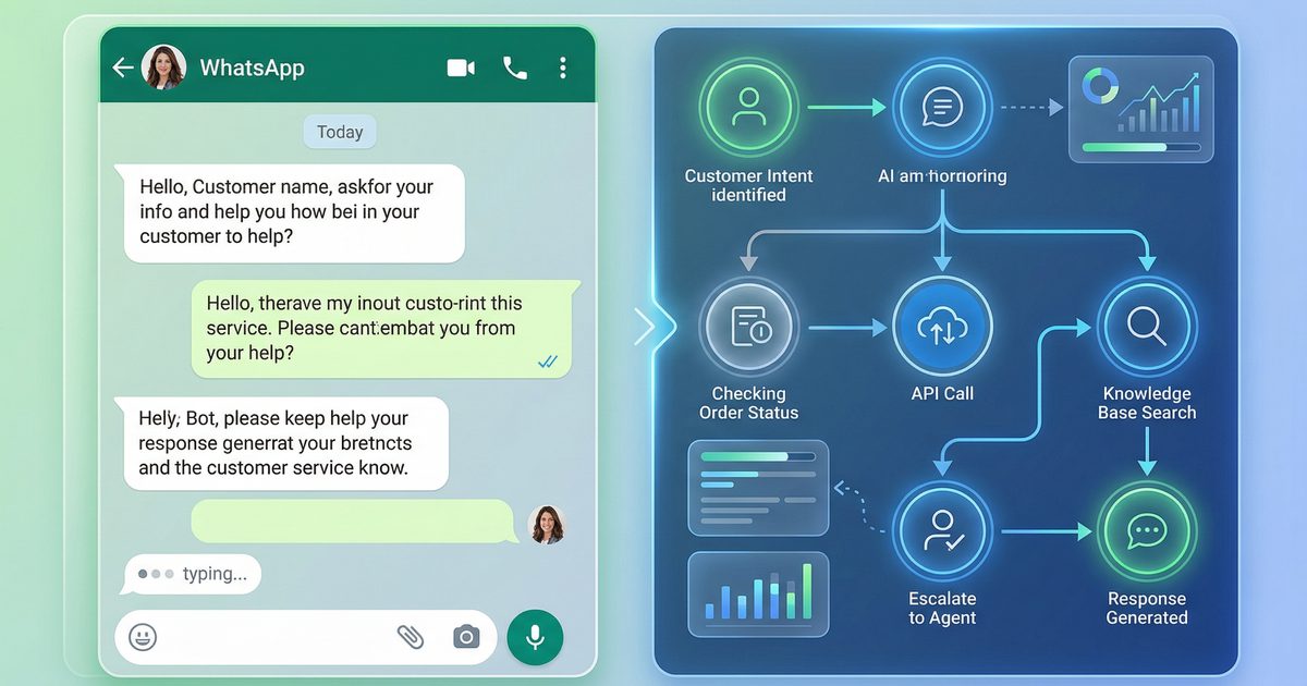 Chatbot flow dari customer message ke AI response