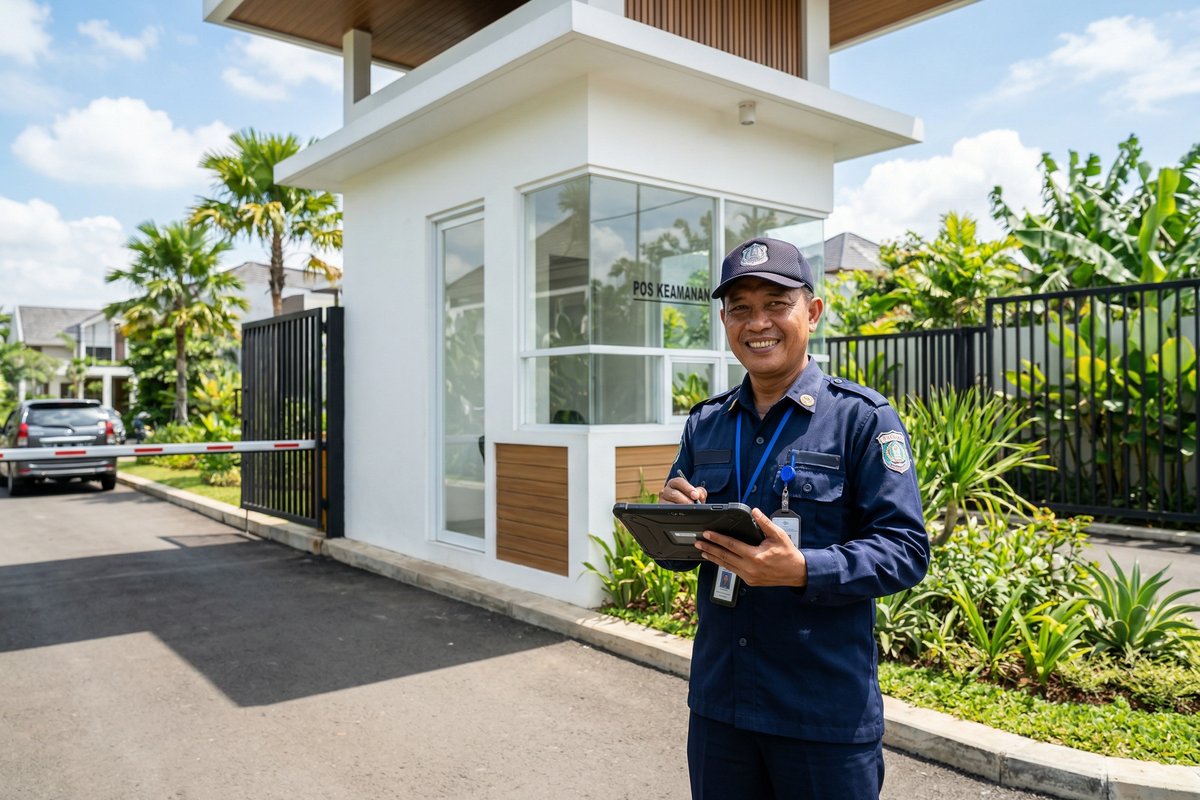 Sistem keamanan terintegrasi di gerbang perumahan