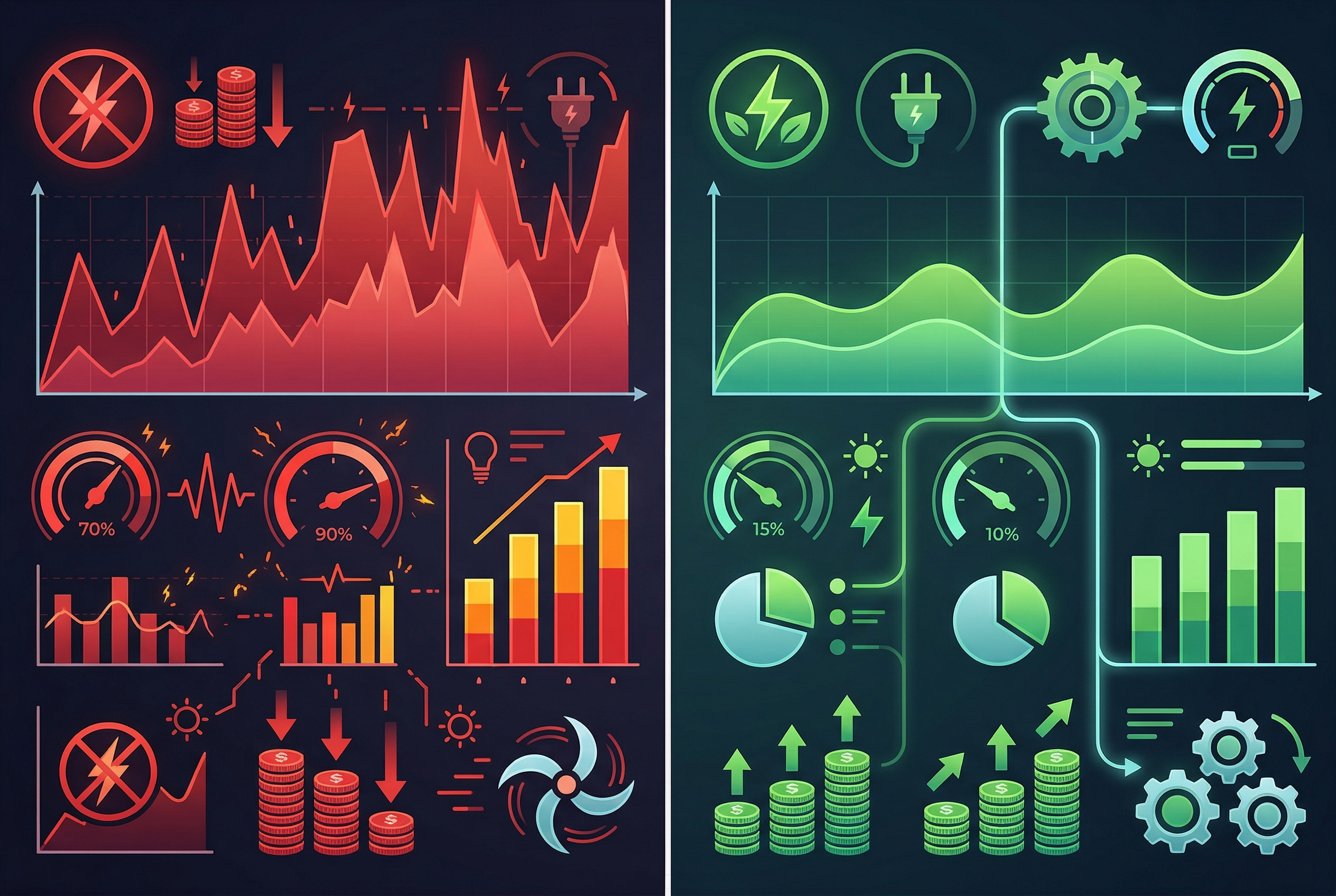 Perbandingan sebelum dan sesudah optimasi energi